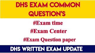 DHS EXAM MOST COMMON QUESTIONS  DHS NON TECHNICAL EXAM 2023  DHS IMPORTANT QUESTIONS