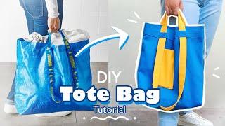 DIY Tote Bag Terinspirasi Dari Tas IKEA  - Tutorial Jahit Mudah
