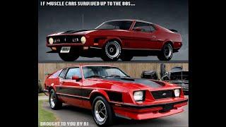 Iconic Muscle Cars If They Were Continued On Through The 80s - AI ART EDITION
