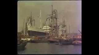 De Rotterdamse haven in kleur in 1955