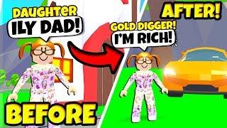 I Adopted a NEW Daughter..She was SECRETLY A Gold Digger Roblox Adopt Me