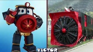 Robot Trains All Characters in real life Victor Sally Dock maxie.