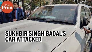 SAD president Sukhbir Singh Badals vehicle attacked in Punjabs Jalalabad