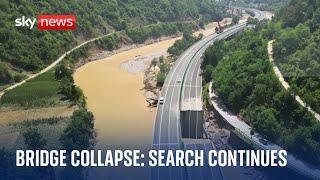 China Search and recovery operation after bridge collapses in flash flooding