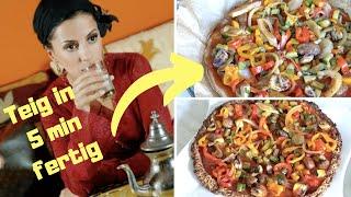 5 Minuten Pizzateig zwei Varianten - glutenfrei vegan und ohne Hefe