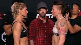 Stephanie Egger vs. Irina Alekseeva - Weigh-in Face-Off - UFC Fight Night Song vs. Simón