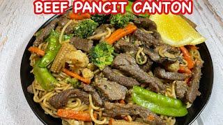 BEEF PANCIT CANTON  How to cook Beef Pancit Canton Simple and Easy  Pinoy Simple Cooking