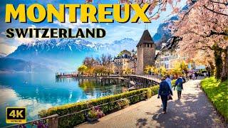Spring in Montreux Switzerland Walking Tour 4K