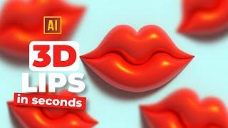 HOW TO DRAW 3D LIPS IN ADOBE ILLUSTRATOR