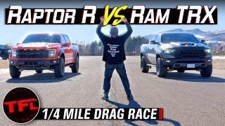 Is Everyone Else WRONG? We Drag Race the Ford F-150 Raptor R vs the Ram TRX with Surprising Results