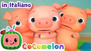Tre piccoli porcellini  CoComelon Italiano - Canzoni per Bambini