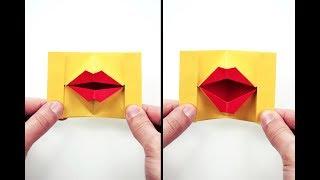 How to make a paper Kissing Lips  Origami Mouth