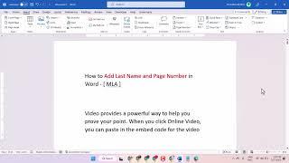 How to Add Last Name and Page Number in MS WORD 2023