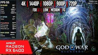 RX 6400  God of War Ragnarok - 4K 1440p 1080p 900p 720p FSR 3.1 + FG...