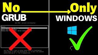 how to Remove GRUB From PC  How to Permanently Remove Boot menu From PC  How to remove GRUB