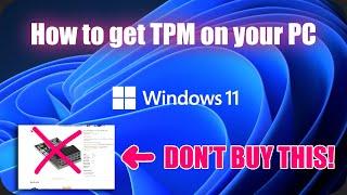 How to get TPM on your computer ready for Windows11