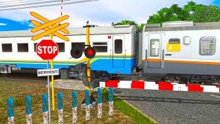 Palang Pintu Perlintasan Kereta Api Rusak Sirine Lambat - Kompilasi Kereta Api Trainz Eps 120