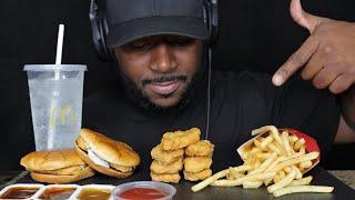 ASMR EATING MCDONALDS MCCHICKEN SANDWICH CHICKEN NUGGETS & FRIES. MUKBANG EATING SOUNDS TCASMR