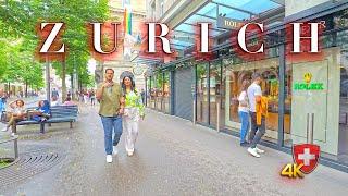 Switzerland Zurich  Exploring the Beauty of Bahnhofstrasse Shopping street walking tour 4K 60fps