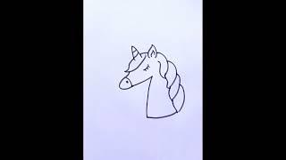 Unicorn Drawing  Very Easy Unicorn Drawing  Step by Step #drawing #shorts