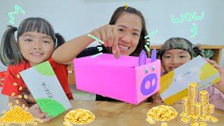 หนูยิ้มหนูแย้ม DIY กล่องกระดาษทิชชู่เป็นออมสินหมู