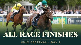 All race finishes from day 2 of the July Festival at Newmarkets July Course