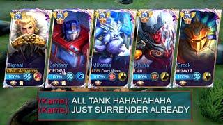 5 MAN TANK IN RANKED GAME  worlds best tank in one team