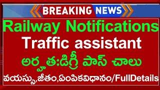 Railway traffic assistant notification 2024 RRB NTPC Upcoming notification railway notifications