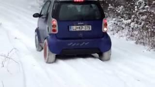 Auto Sock snow socks on Smart car 1