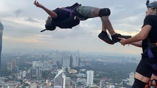 INSANE FLIPS KL Tower  BASE Jumping 23