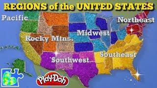 United States Map  Regions of the USA  Learn the States  Play-Doh Map