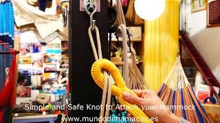 Nudo Seguro y Simple para Hamacas y Chinchorros buena calidad Simple and safe knot for hammocks.