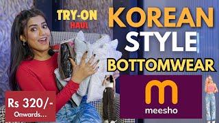 Trendy KOREAN BOTTOMS from MEESHO  Loosefit  Baggy jeans  Cargo  Tryon  Honest Review gimaashi