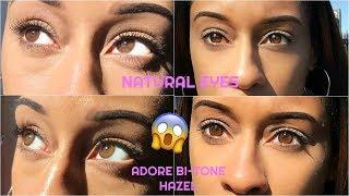 BEST COLORED CONTACT LENSES? ADORE BI-TONE HAZEL LENSES ON LIGHT BROWN EYES REVIEW - 2018