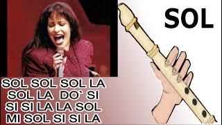 Selena - Como la flor flauta dulce fácil tutorial con animación easy flute recorder