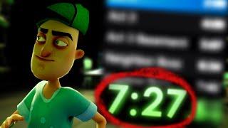 Hello Neighbor PC Any% Speedrun World Record 727.23 without loads