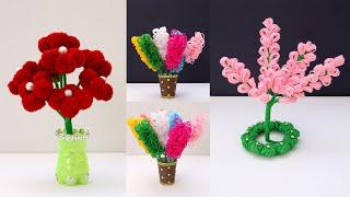 EASY WOOLEN FLOWER VASE MAKING  STYLIST FLOWER VASE MAKING  HOW TO MAKE FLOWER VASE FROM PAPER CUP