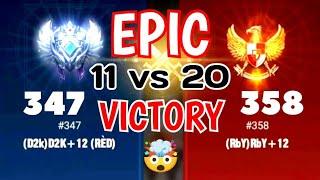EPIC 11 vs 20 VICTORY  347 vs 358 - Rise of Castles BOH