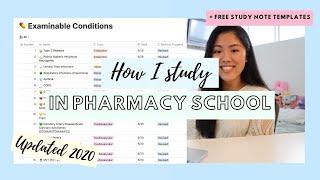 How I Study in Pharmacy School - Drug Memorization tips + FREE study template *Updated 2020 Version