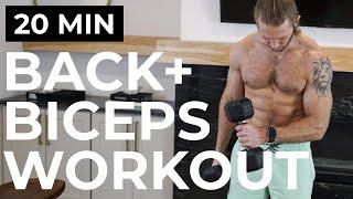 20 MIN BACK AND BICEP WORKOUT   BACK AND BICEP DUMBBELL WORKOUT