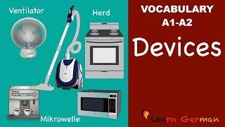 Learn German  German Vocabulary  Haushaltsgeräte  Household appliances  Geräte  A1