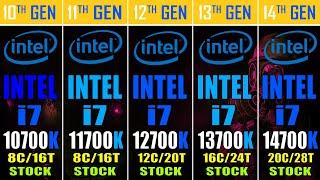 i7 10700K vs i7 11700K vs i7 12700K vs i7 13700K vs i7 14700K  PC GAMES TEST 