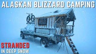 Riding Out an Epic 50mph Alaskan Blizzard in my Cozy Homemade Truck Camper  Stranded in Deep Snow