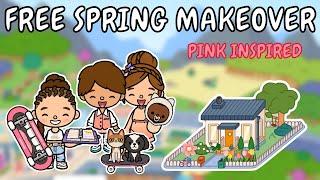 Free Spring and Pink Inspired Makeover  Toca Boca Free House Ideas  TOCA GIRLZ