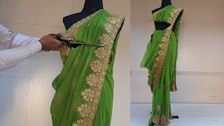 YOU WONT BELIEVE I Cutting the Wedding Saree Sewing a Design Dress you Can  Wear in 3 Stylish Ways.