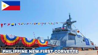 The Philippine Navys first new corvette has been launched in South Koreas Ulsan