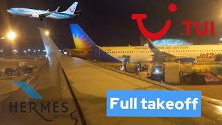 Fantastic night time takeoff out of Larnaca  TUI 737-8K5 G-TAWA  Ft. Full taxi and takeoff 