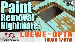 Removing Hideous Paint From a Tube Radio. What a Nightmare Loewe-opta Truxa 1701w Pt.4