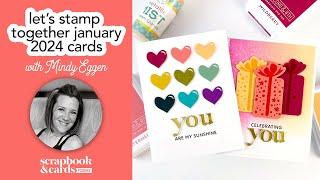 Lets Stamp Together January 2024 Cards with Mindy Eggen