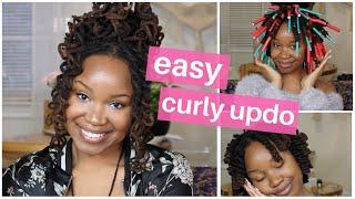 EASY Curly Loc Updo with Flexi Rods